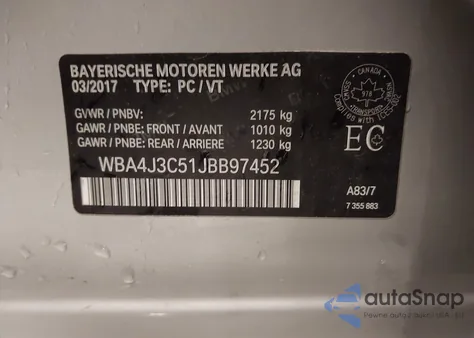 2018 BMW 430I Gran Coupe xDrive из США, поврежденный, VIN WBA4J3C51JBB97452